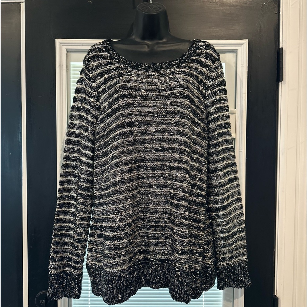 Harley-Davidson Women’s Sweater Shimmer & Sequins Striped Long Sleeve Sz 1X